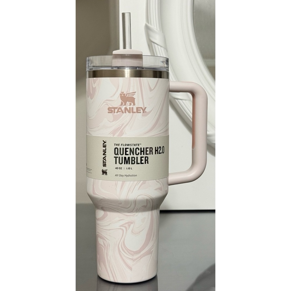 Stanley Quencher‎ H2.0 FlowState Tumbler 40oz, ROSE QUARTZ SWIRL